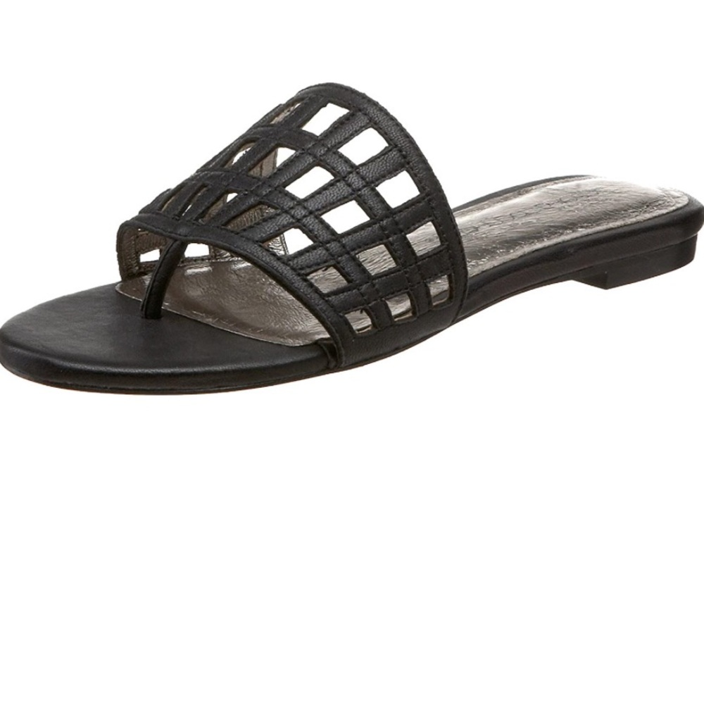 Jessica Bennett Leather Black Royce Thong Sandal 9